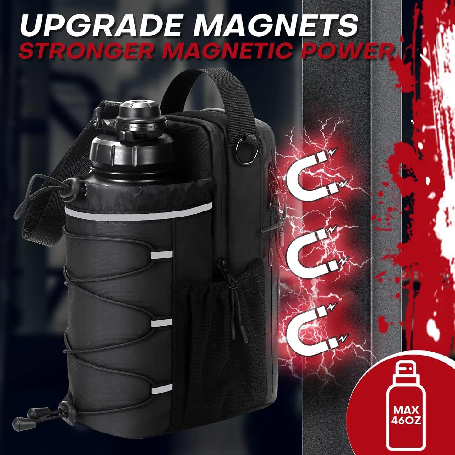 New Magnetic Water Bottle Pouch Large Capacity Fitness Water Bottle Bag Outdoor Sports Crossbody Water Bottle Storage Bag Factory Wholesale