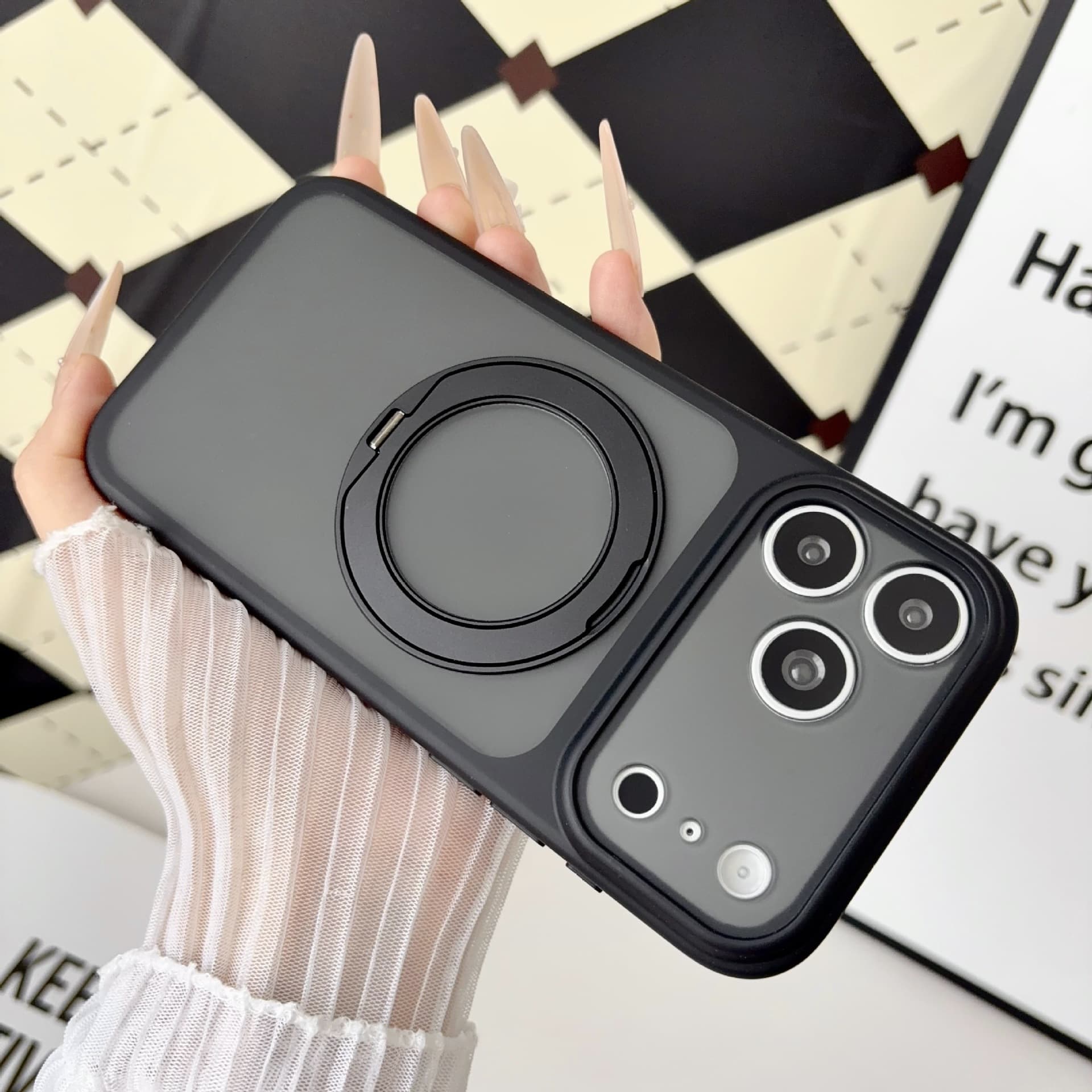 iPhone 17 Pro Max Precision Cutout Magnetic Phone Case, Rotating Stand 16, Skin-Friendly Matte 15, iPhone 14 Protective Cover