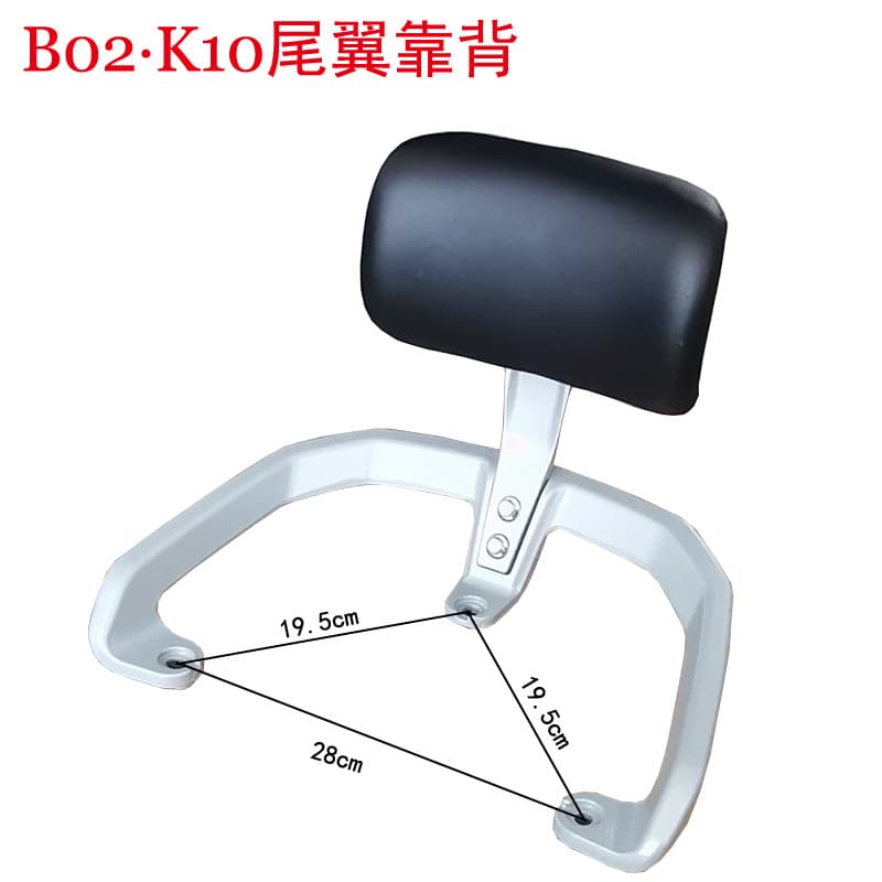 Tailg Electric Scooter K10B02 Trunk Rack, Rear Backrest Cushion, Tail Wing, and Trunk Bracket for Oujun Niu