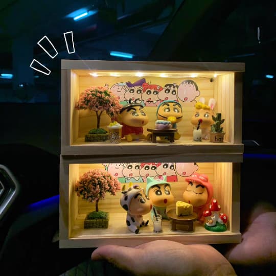 Crayon Shin-chan Figure Birthday Gift Night Light Holiday Gift for Girls Best Friends Boys Storage Box Model Display
