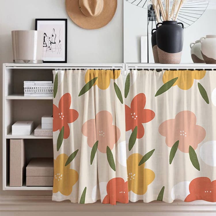 No-Drill Cabinet Door Curtain Cloth Curtain Cabinet Curtain Wardrobe Kitchen Curtain Dustproof Cover Shoe Rack Cabinet Curtain Cartoon