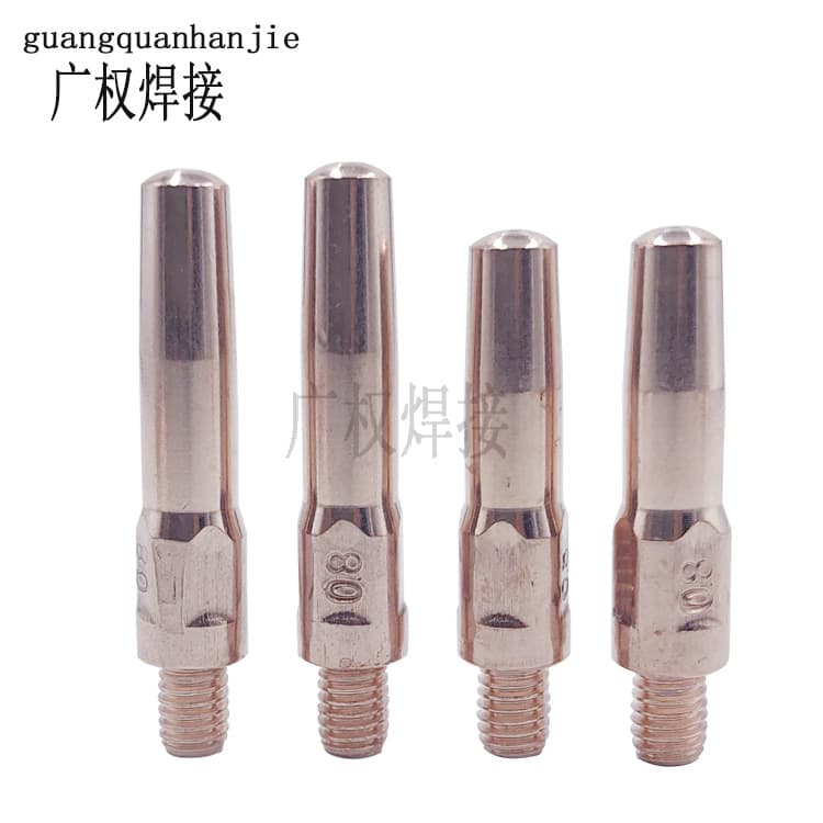 MIG welding torch conductive tip, copper wire feeder, m6*45*0.8 1.0 1.2, length 40 45, chromium zirconium copper small tip.