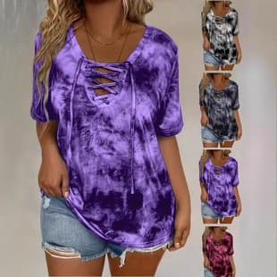 2026 European and American Cross-Border Women's Clothing, eBay Amazon Wish Spring/Summer Bestseller Casual Drawstring Loose Elegant Top