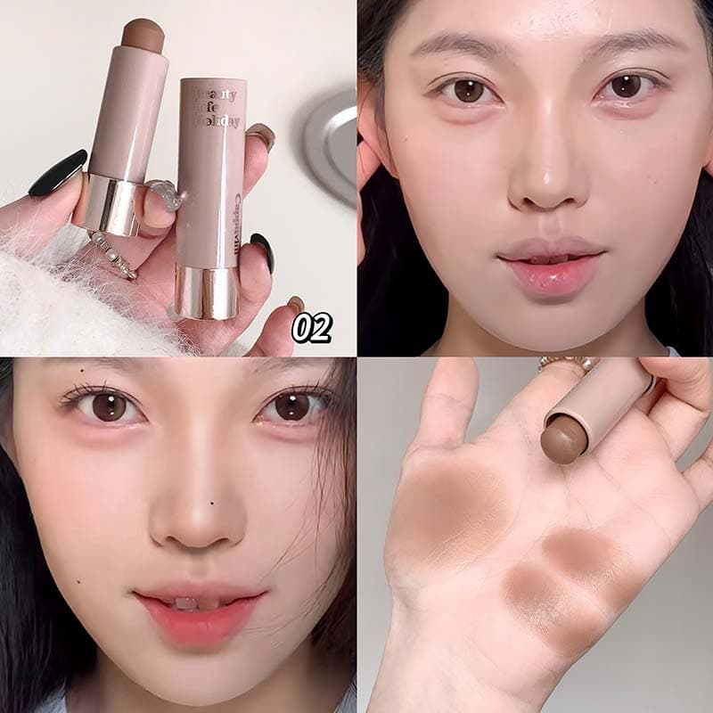 Cappuvini Moisturizing Smooth Contour Stick Single Color Natural Matte Nose Shadow Contour for Students Makeup