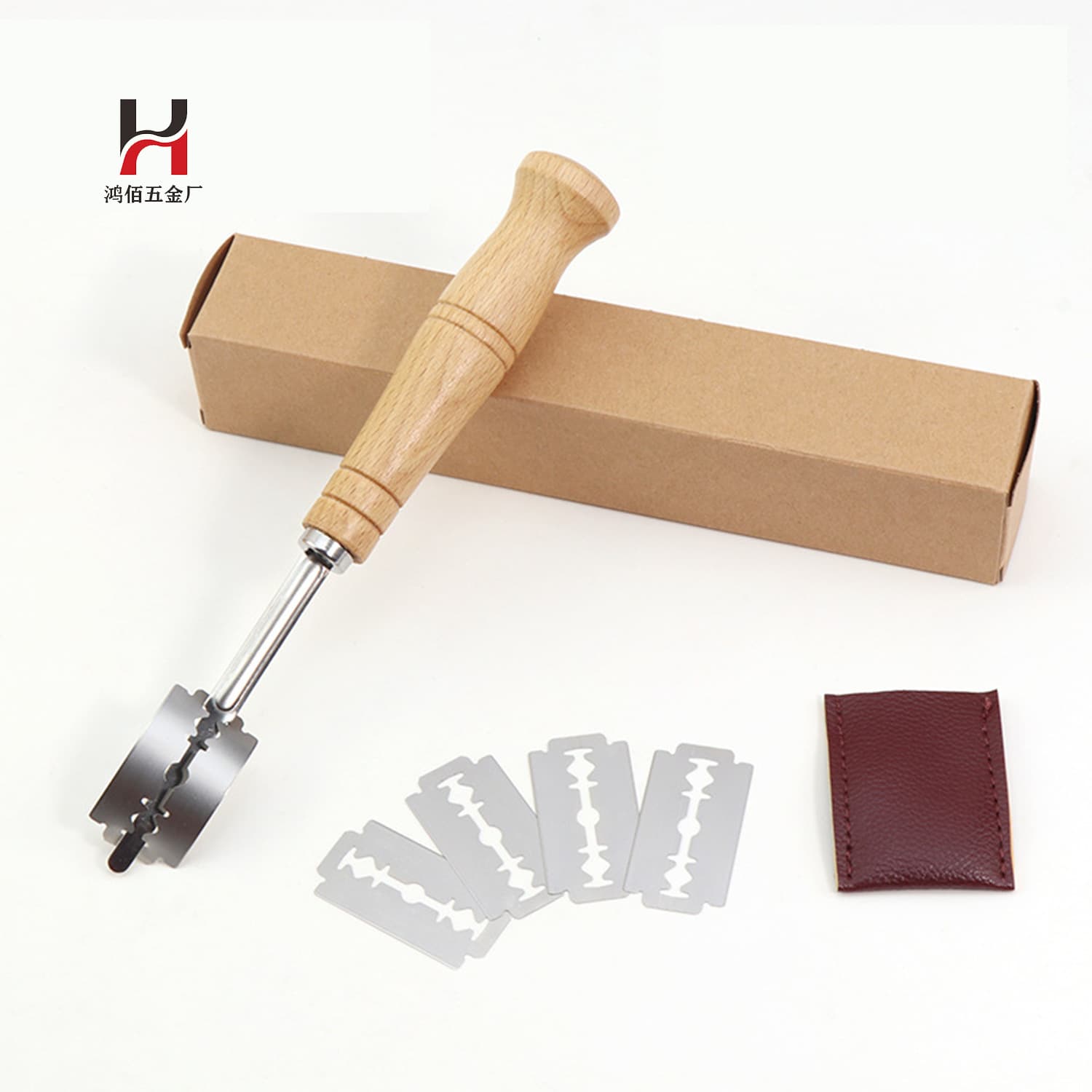 In-Stock Stainless Steel Bread Shaping Knife with Wooden Handle, Bread Knife, European Bread Scoring Knife, Baguette Shaping Knife, Baking Tool
