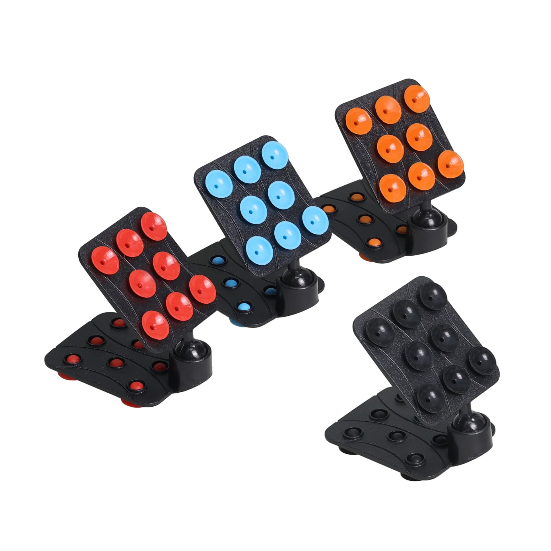 Double-sided 8-point suction cup mount with gecko foot design, colorful suction cup car phone mount, phone base