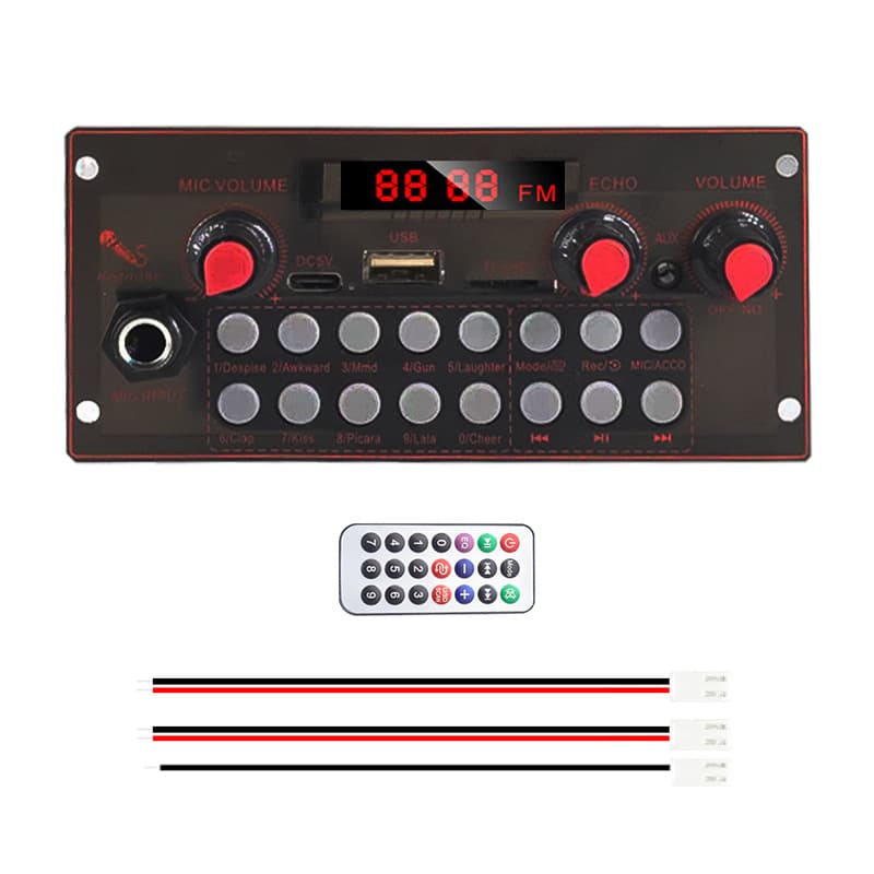 Sound Card Amplifier Board 10W, MP3 Decoder Board for Trolley Speakers and Portable Speakers, Bluetooth Module Car Decoder