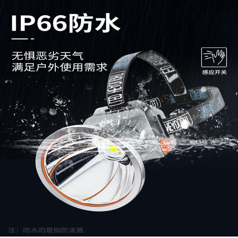 Ultra-Bright LED Headlamp Strong Flashlight Rechargeable Headlight Head-Mounted Long Battery Life Motion Sensing Night Fishing Light