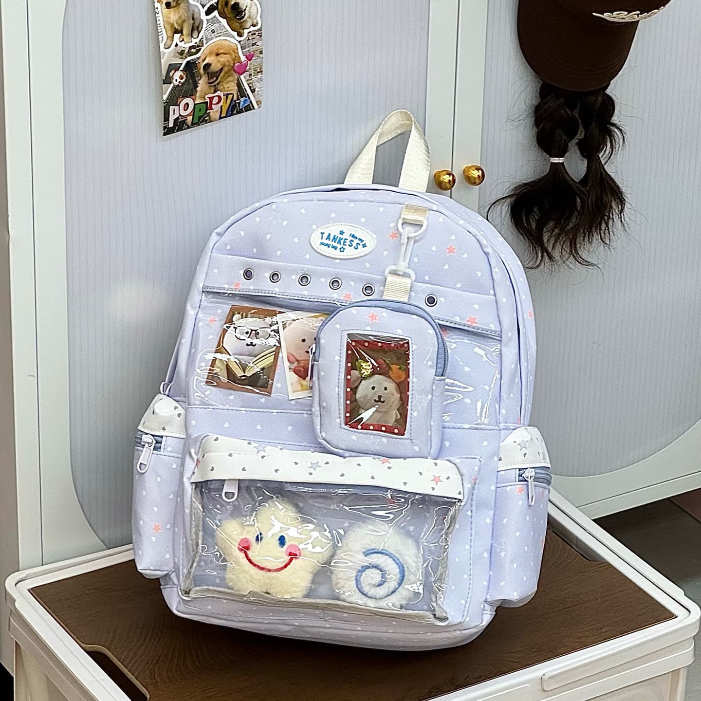 Cute Transparent Ita Bag High School Middle School Lightweight Backpack New Star Large Capacity Schoolbag