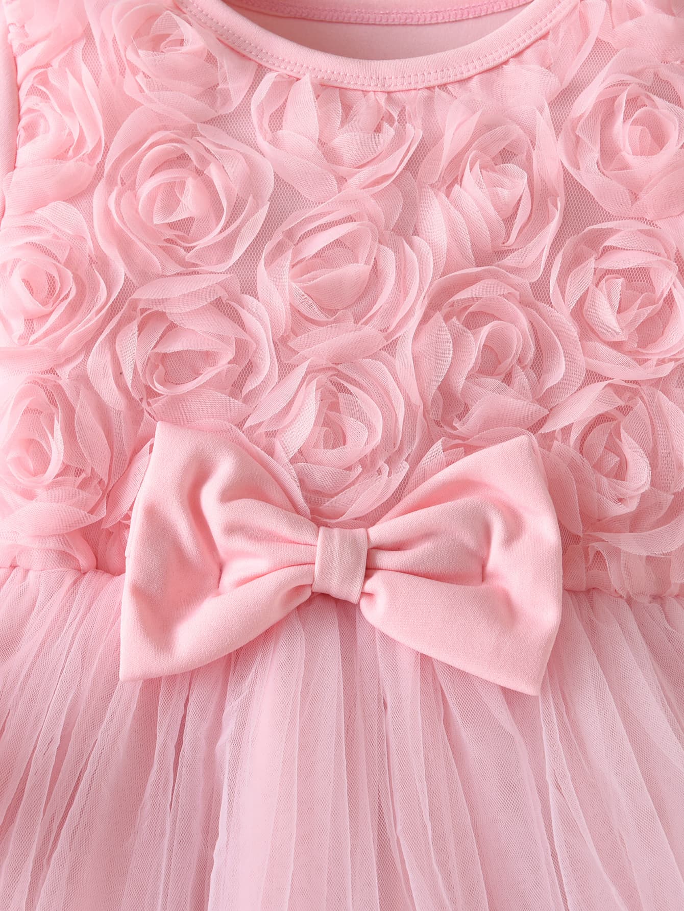2025 Fall New Color Girls' Dress with 3D Rose Bow Mesh Princess Dress Performance Gown