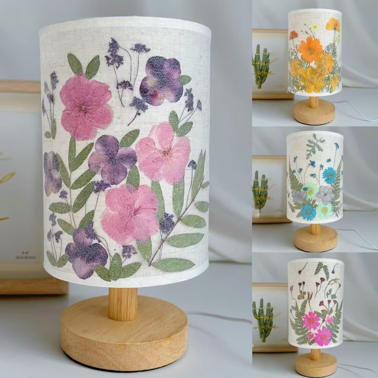 DIY Handmade Pressed Flower Table Lamp Making Material Kit, Mother's Day Pressed Flower Night Light, Goddess Salon Team Building Activity