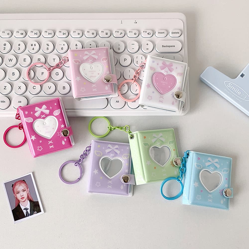 Ins Korean Style Bow Photo Album for Student ID Cards and Cute Star Card Display as Mini Hanger