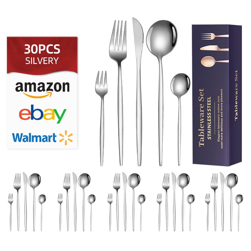 SPOON Jieyang Manufacturer Wholesale - 30-Piece Cross-border Cutlery Sets for Amazon Stainless Steel Utensils