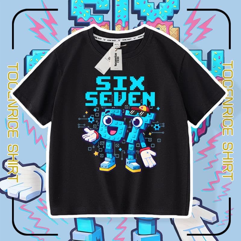 2026 Cross-border Steal a Brainrot No.67 Boys and Girls Short Sleeve T-Shirt Casual Base Layer