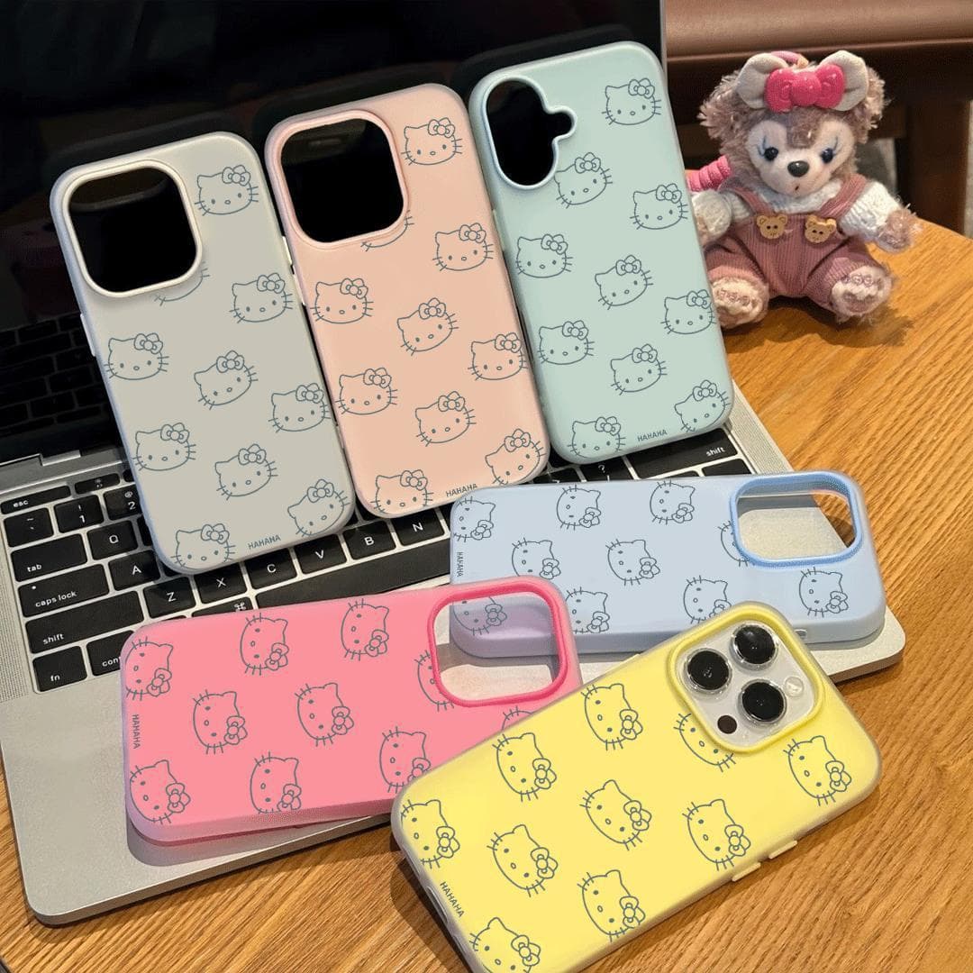 Hello Kitty Head Compatible with iPhone 15 Pro Max Case 16 17 Jelly Two-in-One 14 Pro Anti-Drop 11 Hard