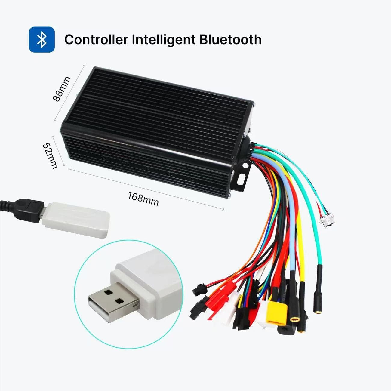 Bluetooth Programmable Rechargeable 48V-72V 60A 3000W Dual-Mode 18-FET Sine Wave Bluetooth Controller
