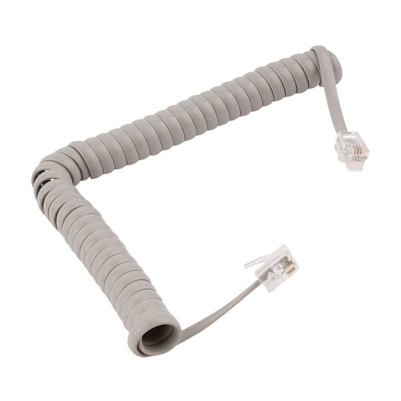 Universal Landline Handset Cord Light Gray 4-Core Telephone Coiled Cord Handset Cable Microphone Cord 4P