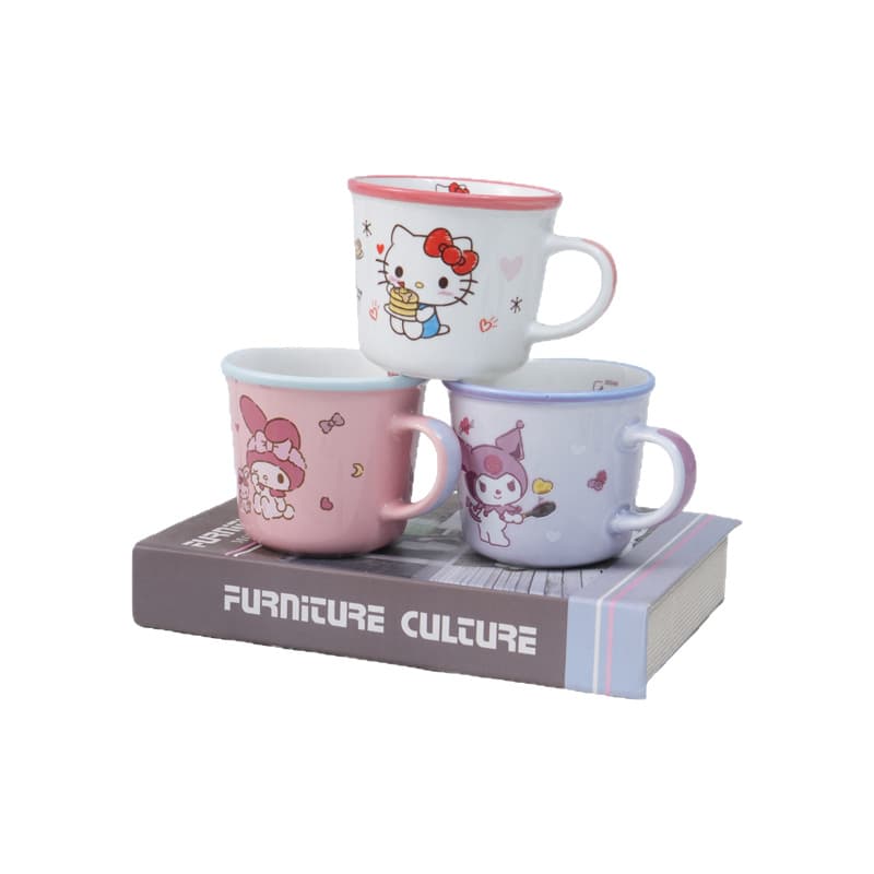 Sanrio Breakfast Cup Kuromi with Measurements Girls Milk Cup Drinking Cup Creative Cartoon Ceramic Cup Water Cup