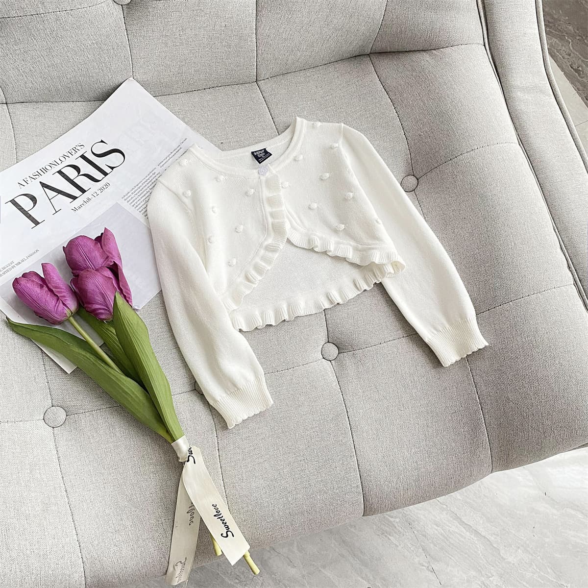 New Spring Summer Cute Baby Girl Pure Cotton Thin Long Sleeve Shawl Girl Knitted Sweater