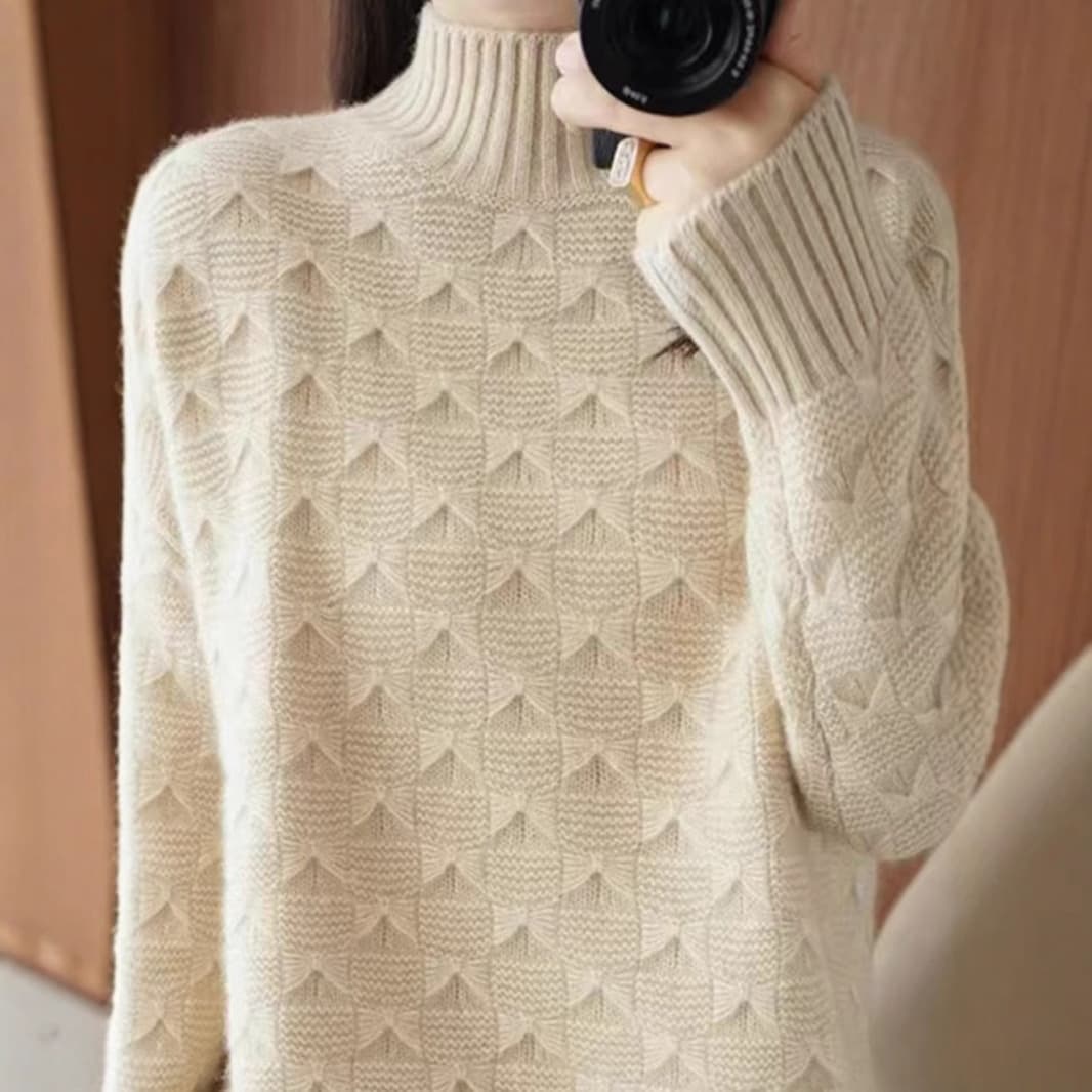 2024 Autumn and Winter New Style Western Style Cable Knit Bottoming Shirt Women's Lazy Style Sweater Loose Thickened Top