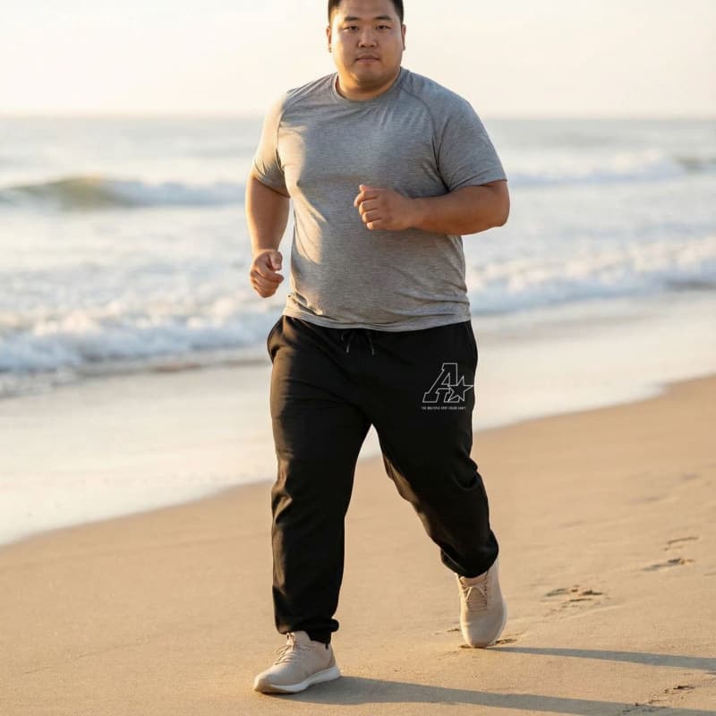 Plus Size Loose Running Sports Pants for Men, Thin Stretchable Cuffed Work Pants, Casual Pants for Big Guys, Summer Trousers