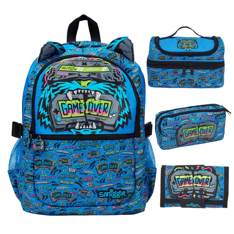 Australia Smiggle Backpack for Grades 1-6, Large Size Pressure-Relief School Bag, Multi-Functional Outdoor Casual Bag
