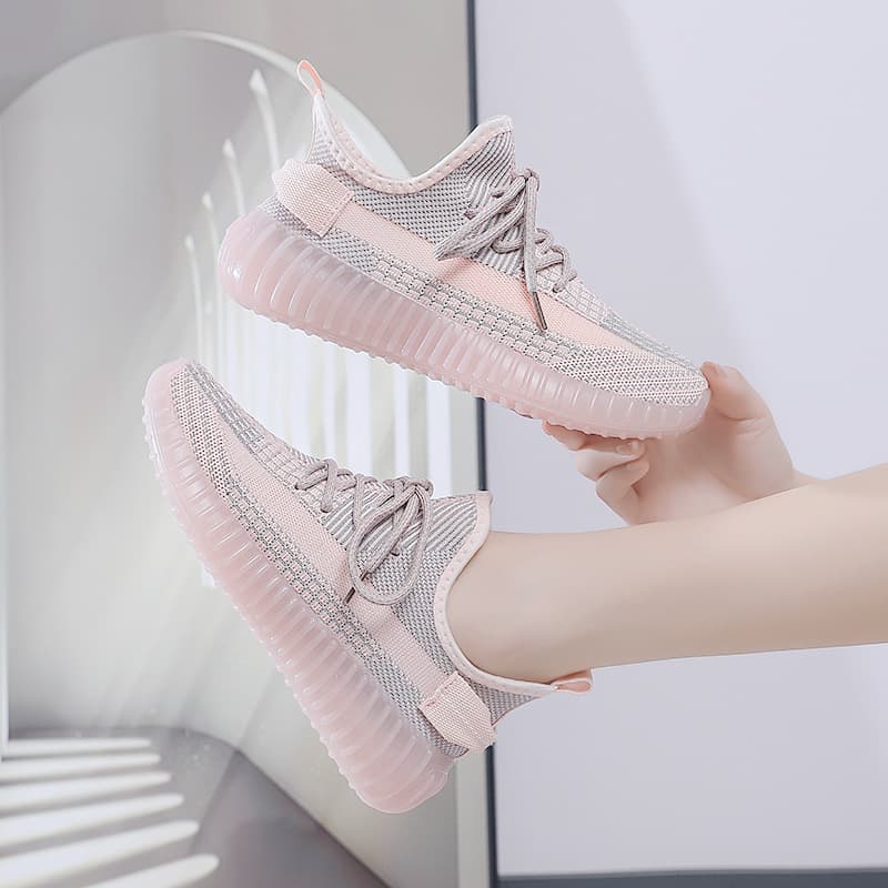 Women's New 2024 Woven Shoes Gel Shoes Korean Style Breathable Comfortable Student Casual Sports Running
