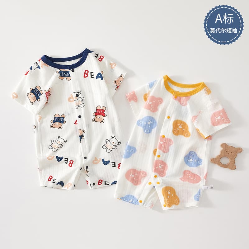 Baby Summer Romper Newborn Modal Short Sleeve Thin Cute Onesie Crawling Suit