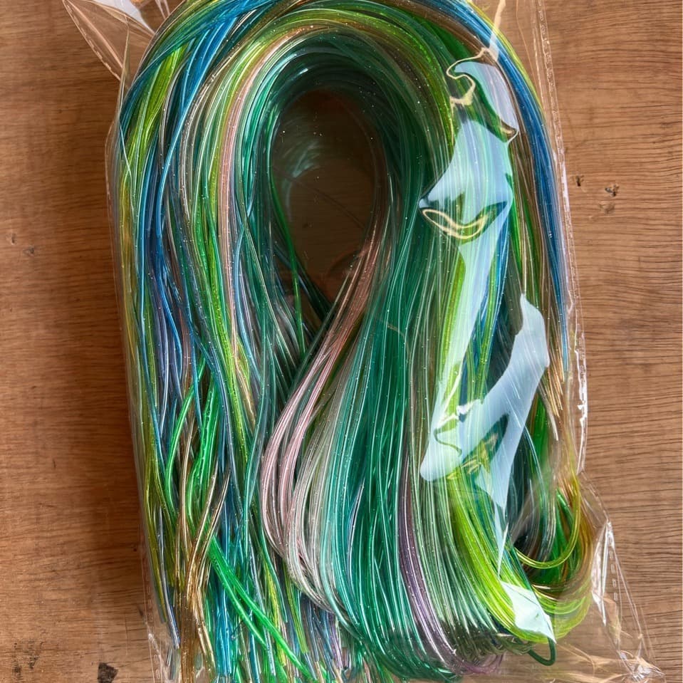 Transparent Colorful DIY Eco-Friendly PVC Braided Ropes with Glitter (200 Strands)