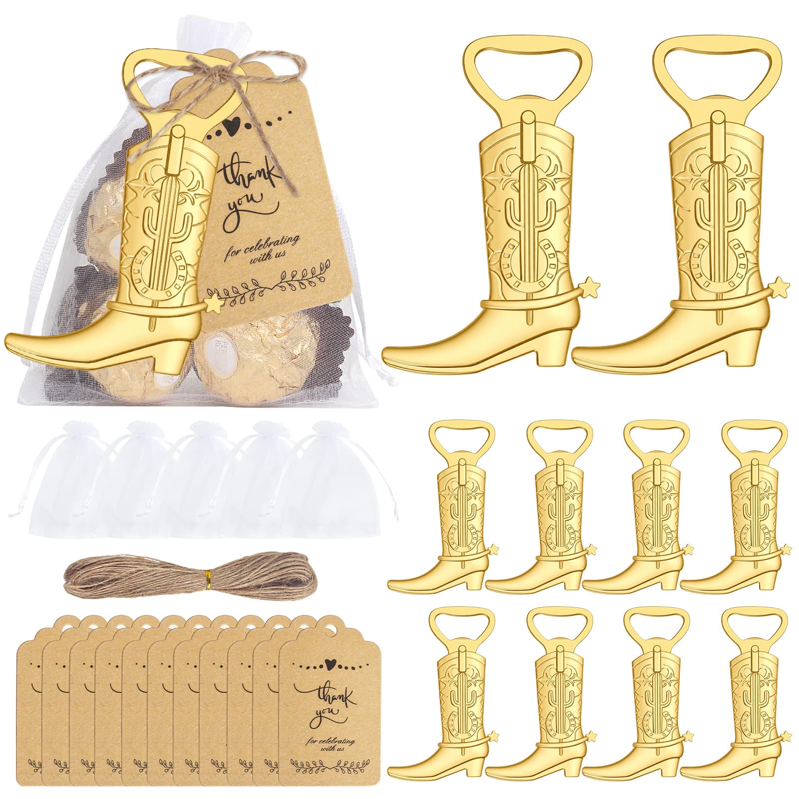 Creative Party Decoration Retro Alloy Cowboy Boot Bottle Opener Wedding Bridal Favor Gift
