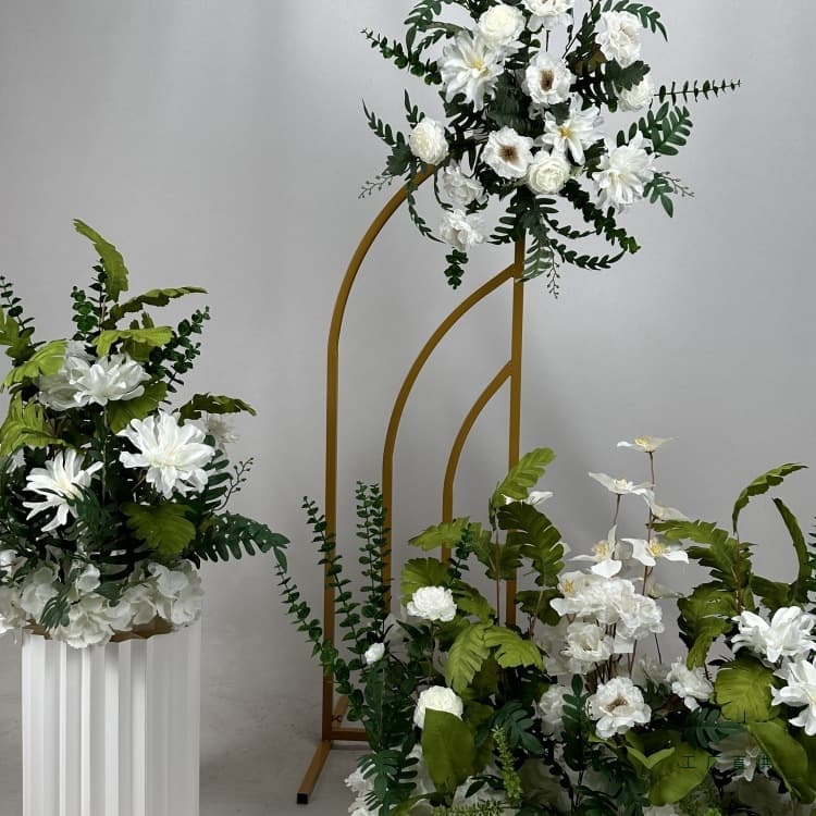 New Wedding Stage Decoration Floor Row Flowers Wedding T Runner Guide Flowers Artificial Flowers Hotel Window Welcome Row Floral Art