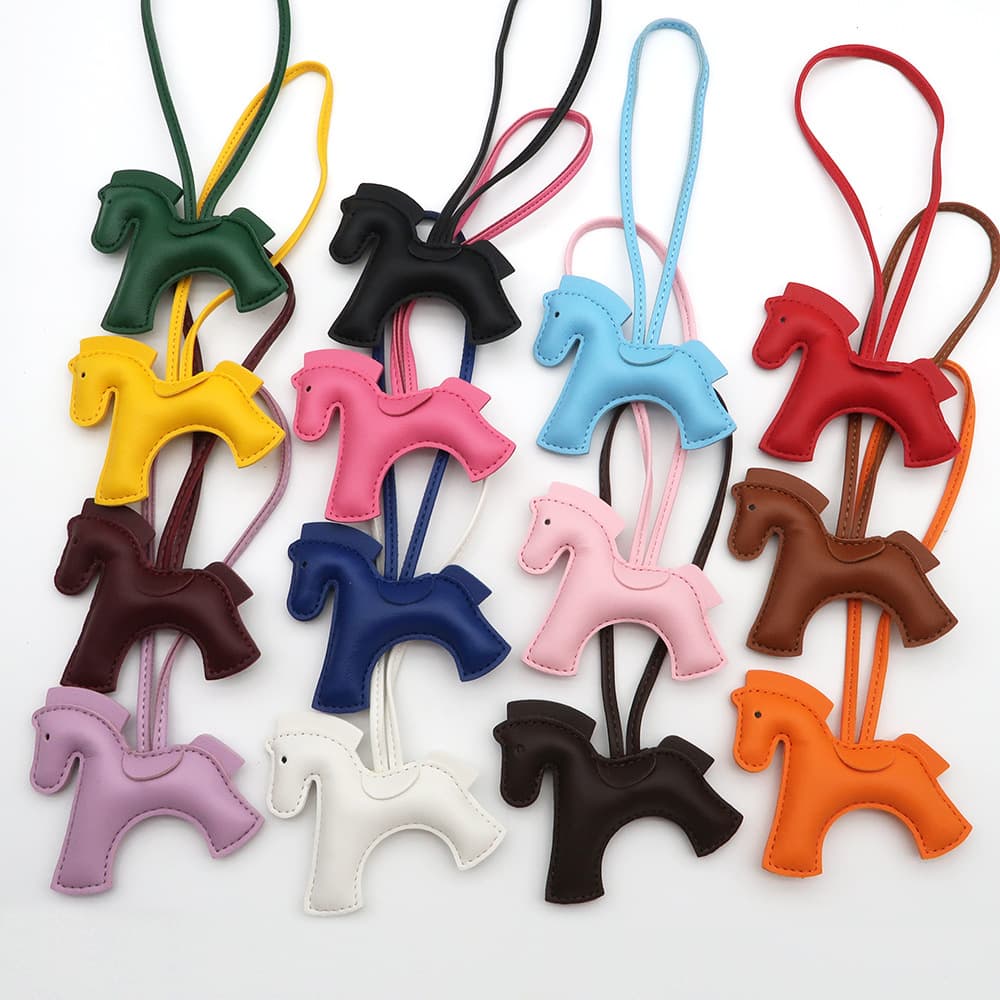 New Original Little Horse Charm PU Leather Bag Charm Premium Versatile Horse Bag Accessory Car Decoration