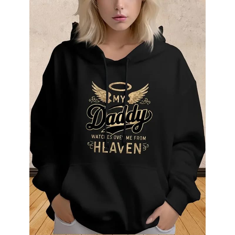 【Cross-border EU Size】Women's Sweatshirt My Daddy Watches Over Me From