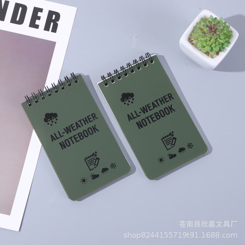 Outdoor All-Weather Waterproof Notebook Portable Pocket Cute Spiral Notepad