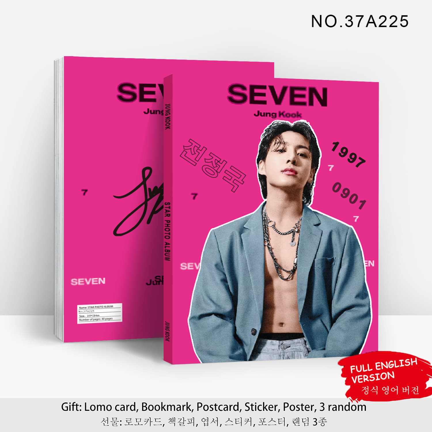 New picture album JK personal album SEVEN peripheral photo album Jungkook photo album free gifts celebrity photo album