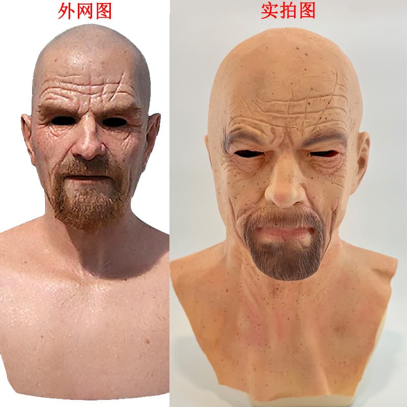 American TV series Breaking Bad Old White Mask Bald Old Man Latex Headgear Halloween Cosplay Funny Christmas