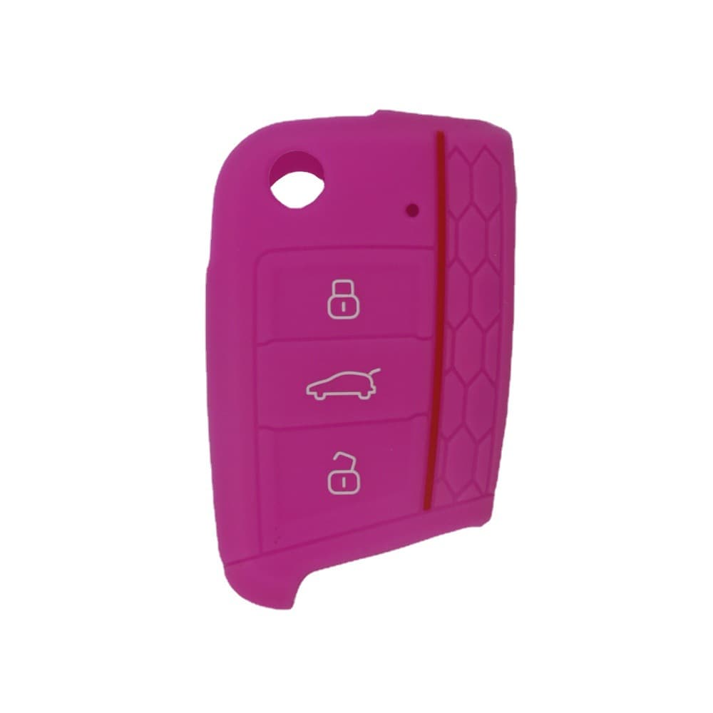 Silicone Key Case Cover for Volkswagen Golf 7 GTI Soft Rubber 3-Button Folding GOLF7 MK7 Car Key Cover