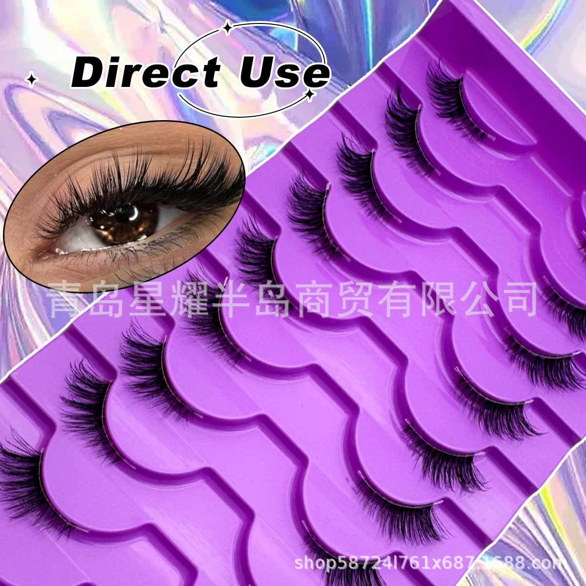 Eurasian Mixed Half-Eye Fox Cat Eye Half Lashes One-Piece Cos Thai Style Extended Outer Corner Fiber Lashes
