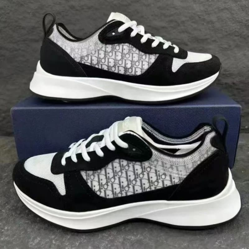 New Foreign Trade Style Letter B25 Casual Versatile Printed Breathable Men's Fabric Suede Mesh Stitching Sports Shoes with Laces