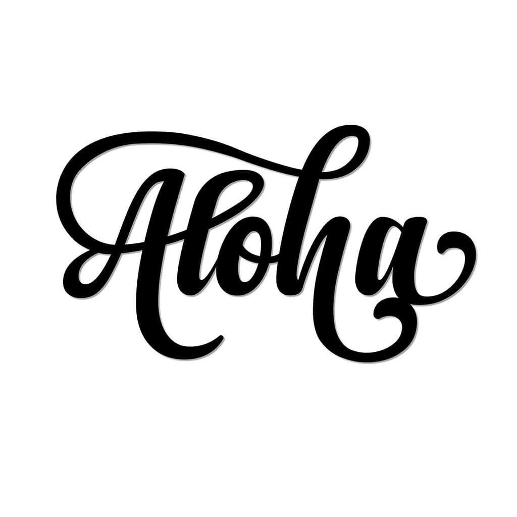 Aloha iron silhouette metal home sign wall art decoration decorative accent sign cross border exclusive
