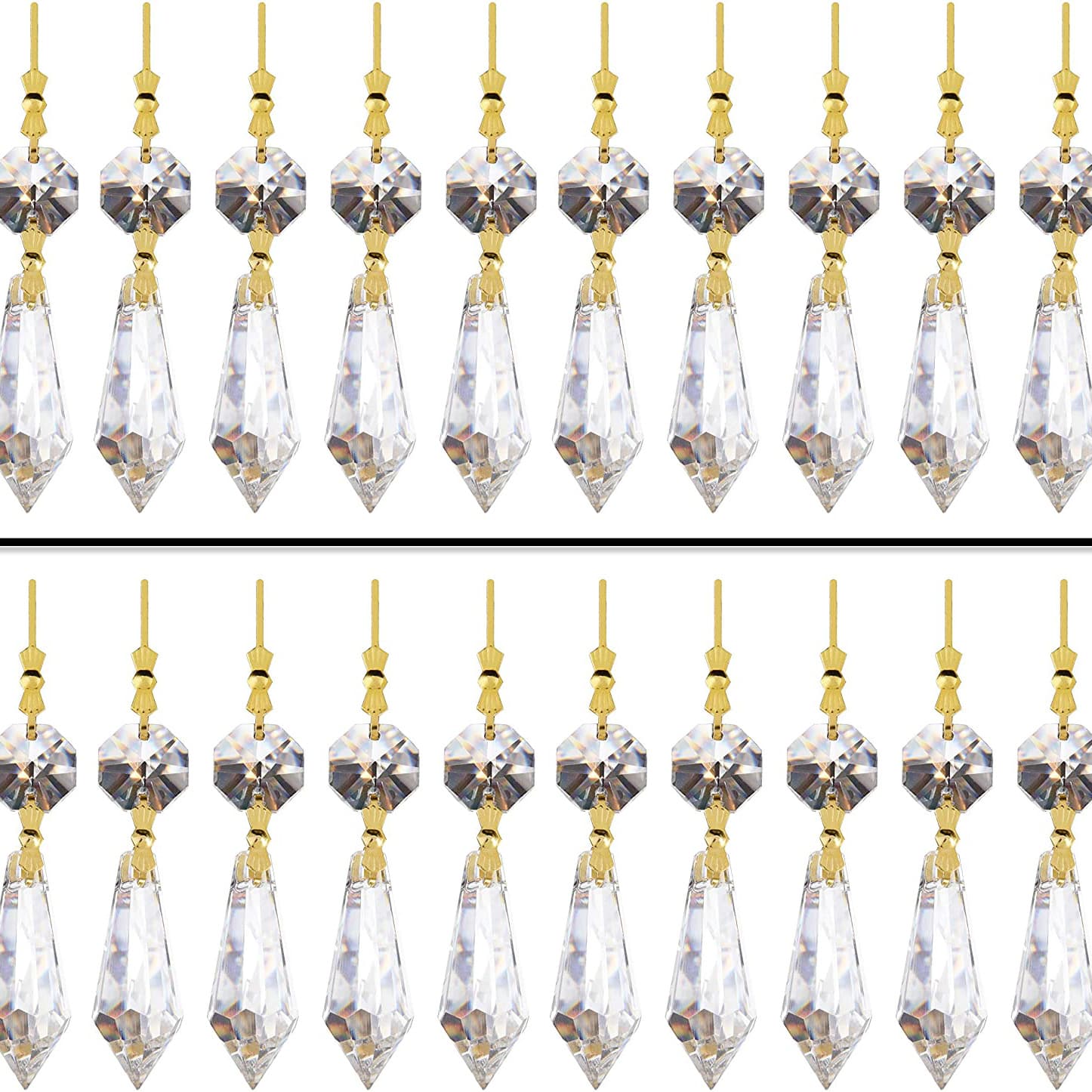 20PC Crystal Teardrop Bead Lamp Decoration Transparent Teardrop Crystal Chandelier Accessories Crystal Lamp Pendant