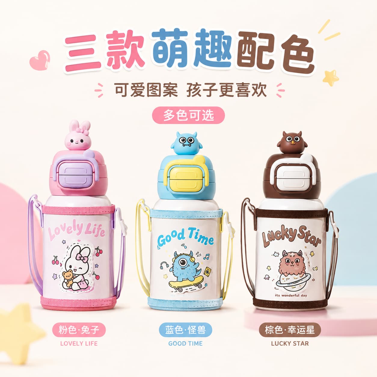 Cherish Water Thermos Cup Children's 316L Stainless Steel High-Value Cup for School Special Primary School Students Portable Straw Water Cup