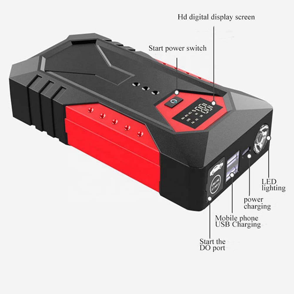 Car Emergency Jump Starter 12V Portable Power Bank Large Capacity Battery Booster for Dead Battery