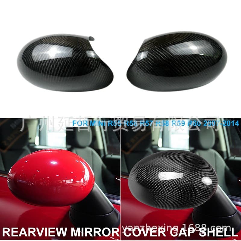 Suitable for 07-14 BMW Mini R55 R56 R60 F55 F56 F60 Water Transfer Printing Carbon Fiber Rearview Mirror Shell