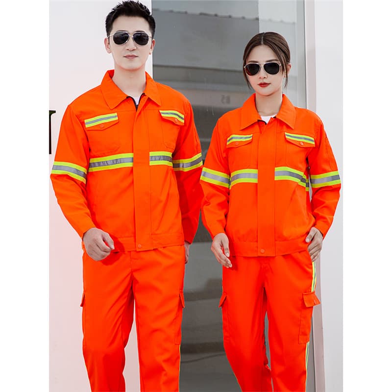 Reflective cleaning work clothes, construction site road administration, garden greening and sanitation suits, property labor insurance suits, long sleeves