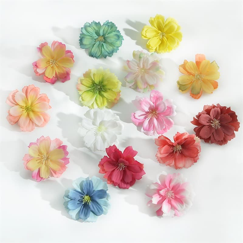 F Wedding Mini Artificial Silk Daisy Flower Head Home Decoration Handicraft DIY Accessories Fake Flowers Simulation