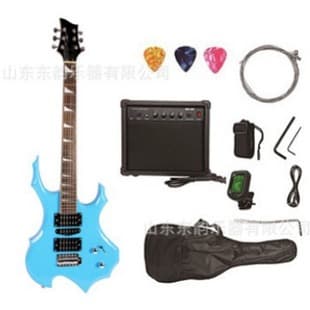 New 24-fret Flame Electric Guitar Starter Set with Amp - Beginner Learning Kit Wholesale