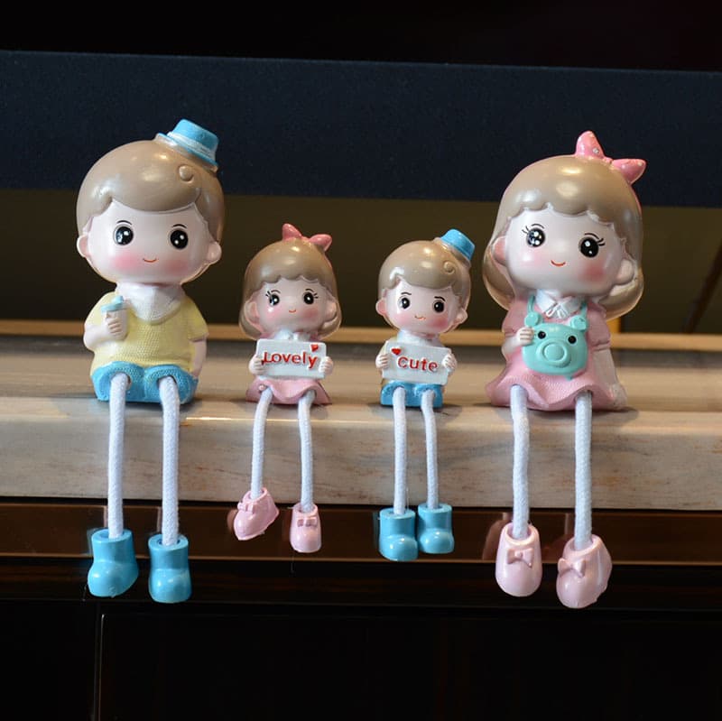 Cross-border couple hanging-legged dolls home decorations resin crafts furnishings for girlfriends gifts for besties and girls