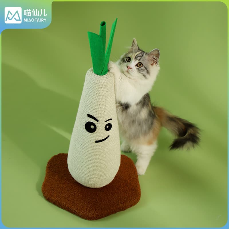 Miaoxianer Cat Scratcher Creative Shape Sisal Post Cute Style No Shedding for Kittens and Adult Cats Cat Supplies