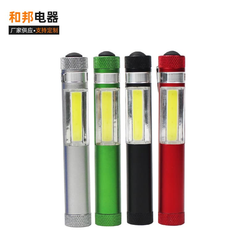 Aluminum Alloy Pen-Shaped COB Flashlight with Magnet and Pen Clip Work Light Mini Gift Super Bright COB Aluminum Alloy Flashlight